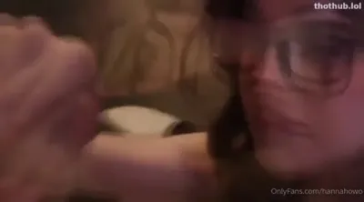 Hannah Owo Sucking with glasses
