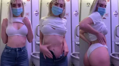 Eva Elfie Nude Airplane Bathroom Tease OnlyFans Video Leaked