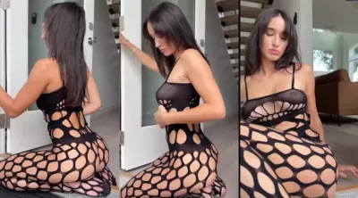 Natalie Roush Nude Black Fishnet Bodysuit PPV OnlyFans Video