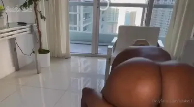 Lala Koi POV Ebony Riding With Juicy Ass