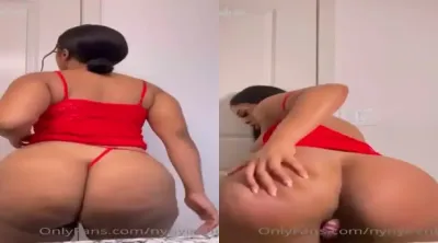Nyny Irene Fuck A Dildo With Her Fat Ass In Thong