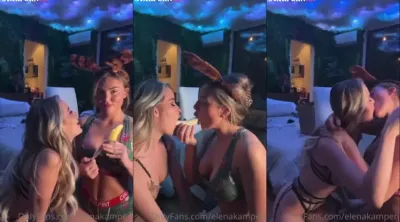 Elena Kamperi Blowjob banana with friends New