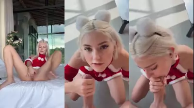 Eva Elfie POV Xmas Dress Blowjob OnlyFans Video Leaked