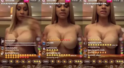 Cardi B Bouncing BOOBS for fans