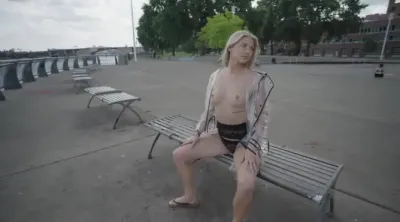 BralessForever Kaylee Clear Nude Raincoat Street Video