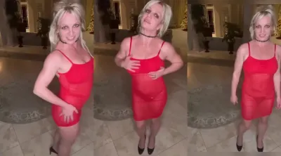 Britney Spears Sexy Red Robe Tease Video