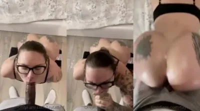 PAWG on glasses Tay Tatted Fucking bbc