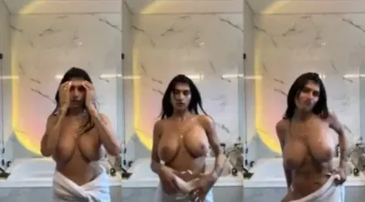Mia Khalifa Bathroom Titty Tease Video Leaked