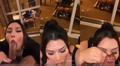 Sarissa eating a bbc like a popsicle