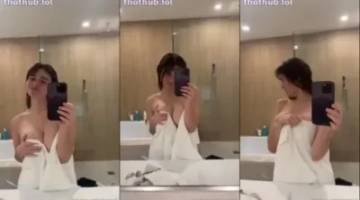 Megnutt02 Topless Bathroom Selfie