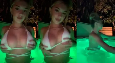 Breckie Hill Solo Titty Play In The [video]