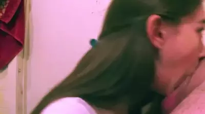 Tounge licking his balls deepthroat