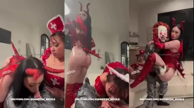 Auhneesh Nicole Halloween Threesome Sextape Video Leaked