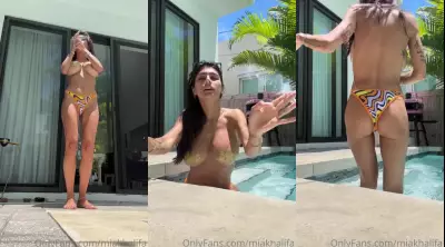 Mia Khalifa Swimming Pool Tease Video Leaked