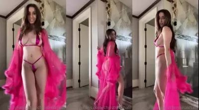 Christina Khalil Pink Micro Bikini Tease Onlyfans Video Leaked