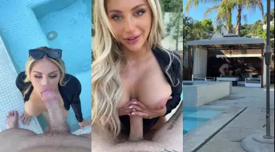 Kayley Gunner Poolside Blowjob Facial Video Leaked